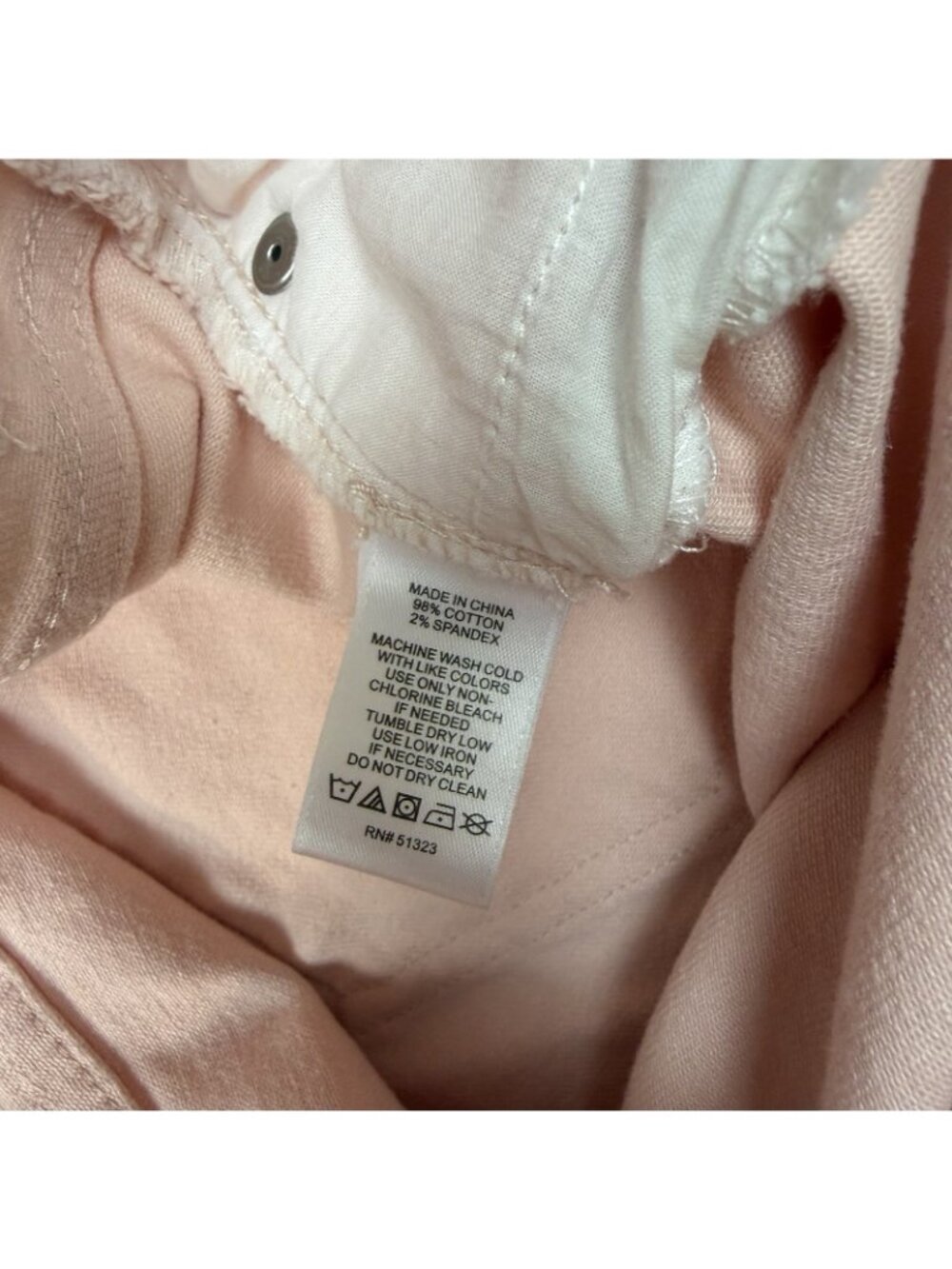 Cece Cropped Skinny Jeans Size 6 Light Baby Pink Denim Ruffle Hem Capri 7029312 - Picture 10 of 12